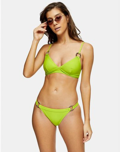 Shop Topshop Bikini Bottoms In Acid Green