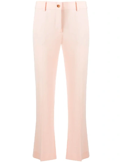 Shop Alberto Biani Mid-rise Cropped Trousers In Pink