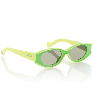 Shop Loewe Paula's Ibiza Acetate Sunglasses In Green