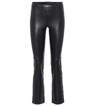 Stouls Maria Rosa Cropped Leather Trousers In Black