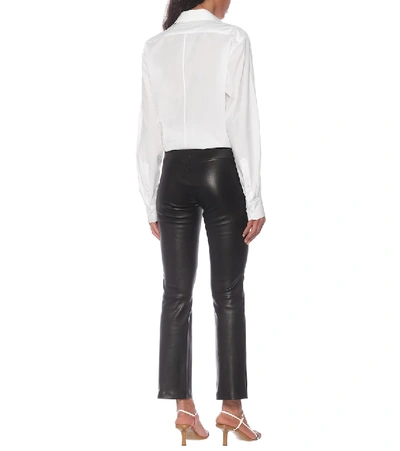 Stouls Maria Rosa Cropped Leather Trousers In Black