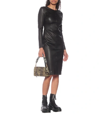 Shop Stouls Pao Leather Midi Dress In Black