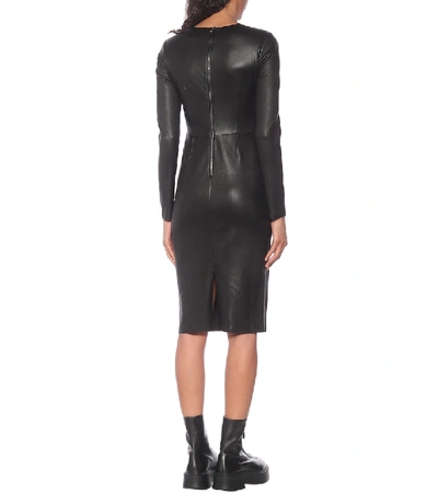 Shop Stouls Pao Leather Midi Dress In Black