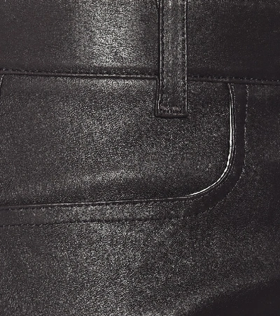 Shop Stouls Sofiane Leather Bermuda Shorts In Black