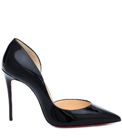 Shop Christian Louboutin Iriza 100 Patent-leather Pumps In Black