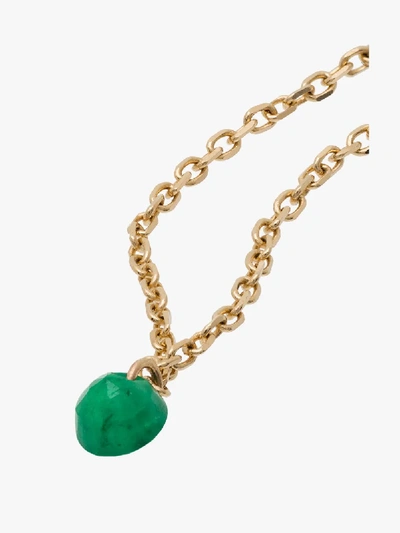 Shop Persée 18k Yellow Gold Emerald Chain Ring In Yellow Gold/green