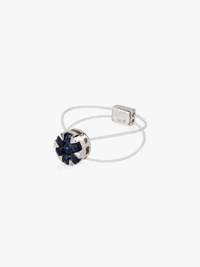 Shop Persée 18kt White Gold Sapphire Ring In Metallic