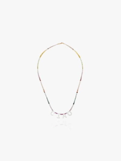 Shop Roxanne First Ciao Rainbow-sapphire Necklace In Multicoloured