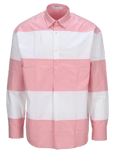 Shop Jw Anderson Logo Striped Shirt In Pink