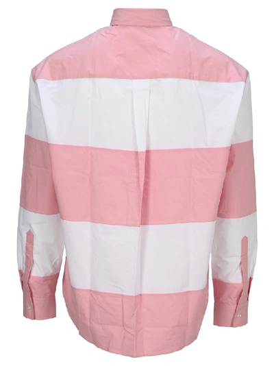 Shop Jw Anderson Logo Striped Shirt In Pink