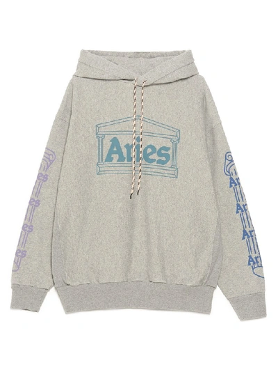 Shop Aries Logo Hoodie In Grey