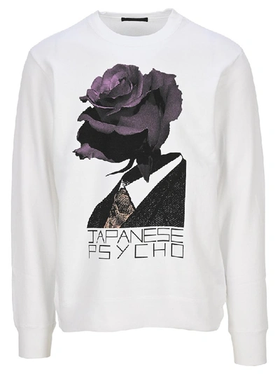Shop Undercover Japanese Psycho Print Sweatshirt In White