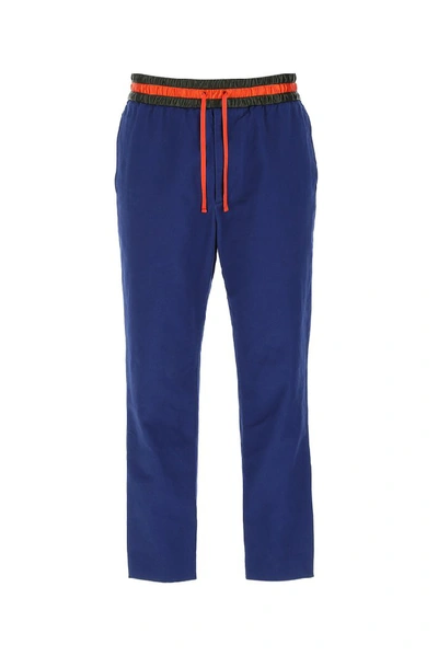 Shop Gucci Drawstring Pants In Blue