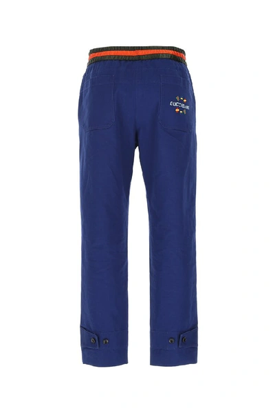 Shop Gucci Drawstring Pants In Blue