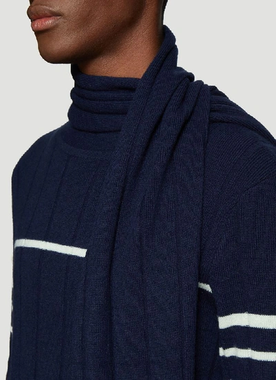 Shop Jw Anderson Scarf Knit Sweater In Navy