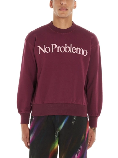 Shop Aries No Problemo Print Sweatshirt In Red