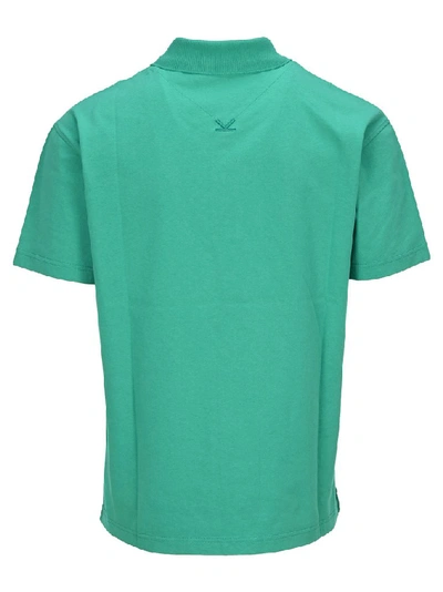 Shop Kenzo Logo Polo Shirt In Green