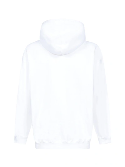 Shop Balenciaga Logo Printed Hoodie In White