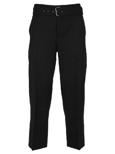 Shop Jw Anderson Belted Tapered Trousers In Black