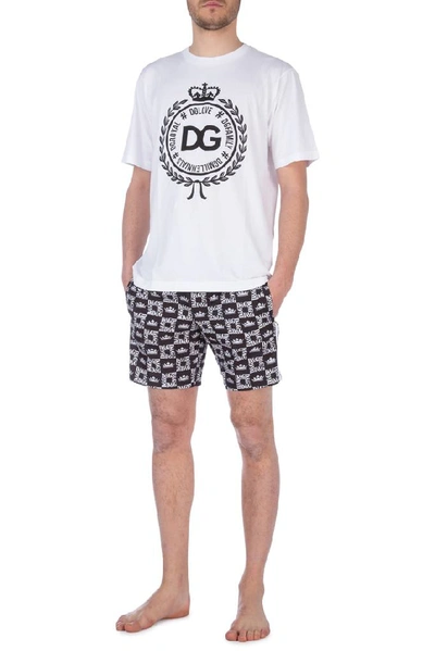 Shop Dolce & Gabbana Allover Monogram Swim Shorts In Multi