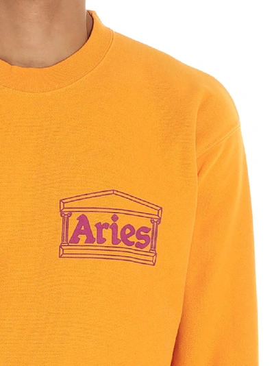 Shop Aries Logo Sweatshirt In Orange