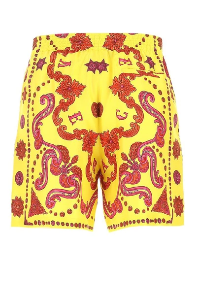 Shop Versace Barocco Western Print Shorts In Multi