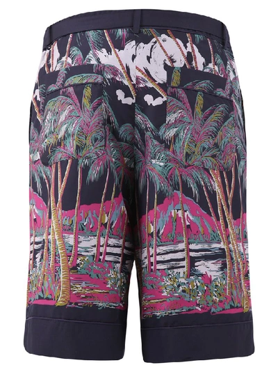 Shop Sacai Tropical Print Bermuda Shorts In Multi