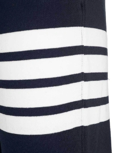 Shop Thom Browne Logo Patch 4 Bar Sweatpants In Blue
