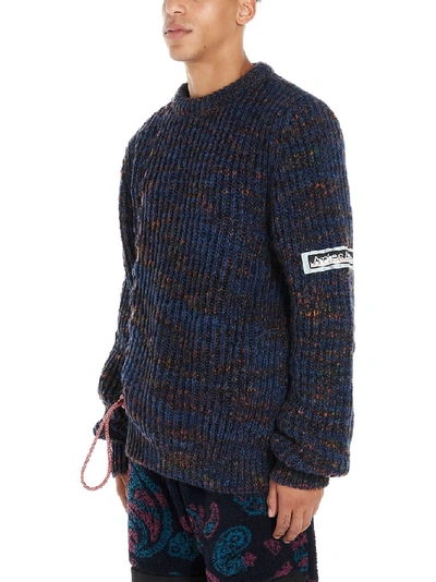 Shop Aries Knitted Jumper In Blue