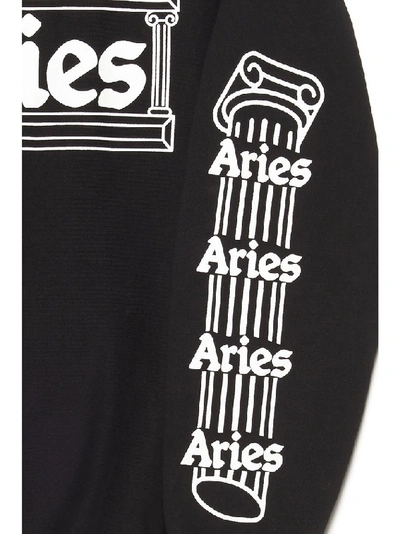 Shop Aries Logo Hoodie In Black