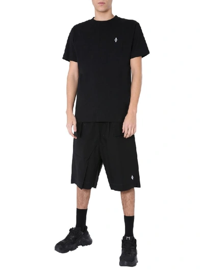 Shop Marcelo Burlon County Of Milan Logo Bermuda Shorts In Black
