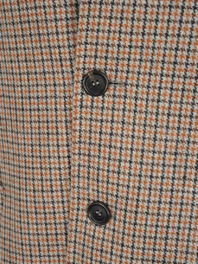 Shop Prada Single Breasted Checked Coat In Multi