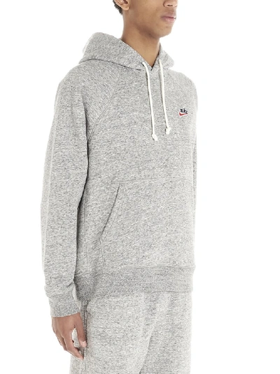 Shop Nike Heritage Logo Hoodie In Grey