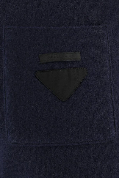 Shop Prada Tapered Logo Track Pants In Blue