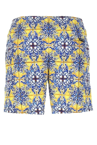 Shop Dolce & Gabbana Maiolica Print Swim Shorts In Multi