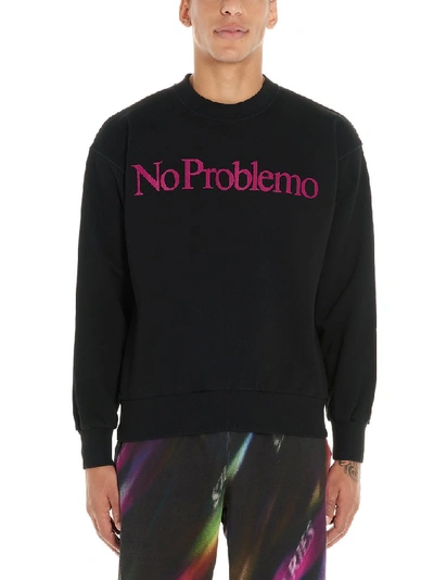Shop Aries No Problemo Print Sweatshirt In Black