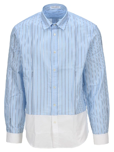 Shop Jw Anderson Logo Striped Shirt In Blue