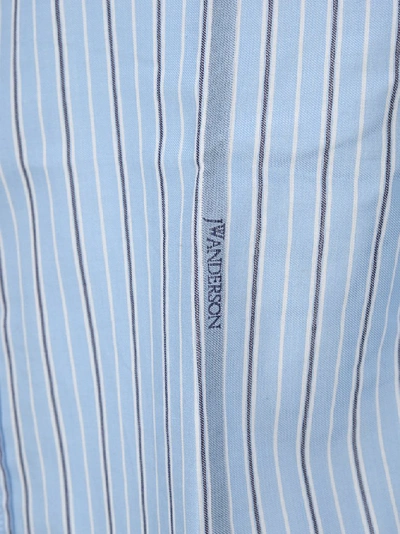 Shop Jw Anderson Logo Striped Shirt In Blue