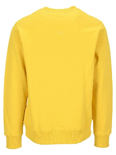 Shop Kenzo Logo Embroidered Sweatshirt In Yellow