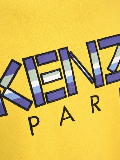 Shop Kenzo Logo Embroidered Sweatshirt In Yellow