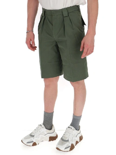 Shop Jacquemus Pleated Shorts In Green