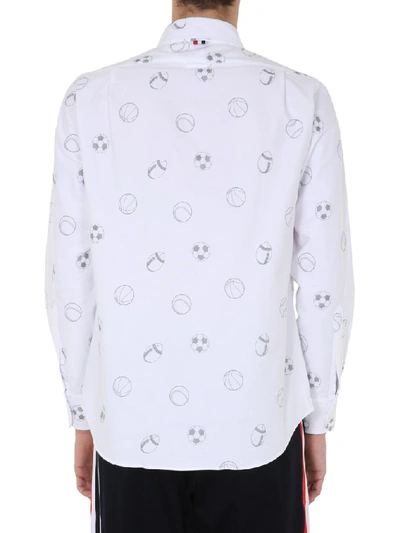 Shop Thom Browne Ball Print Shirt In White
