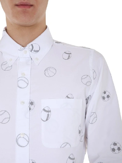 Shop Thom Browne Ball Print Shirt In White