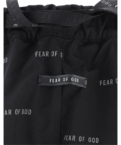 Shop Fear Of God Logo Drawstring Pants In Black