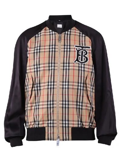Shop Burberry Monogram Motif Vintage Check Bomber Jacket In Multi