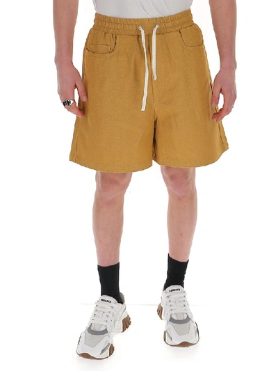 Shop Sunnei Drawstring Shorts In Yellow