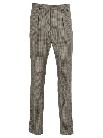 Shop Prada Patterned Belted Pants In Grey