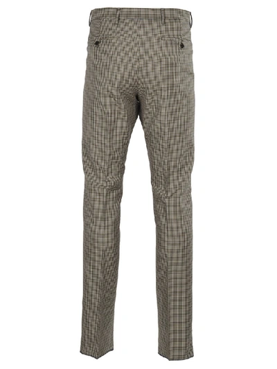 Shop Prada Patterned Belted Pants In Grey