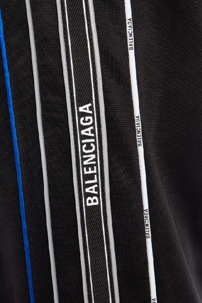 Shop Balenciaga Side Logo Striped Track Pants In Black