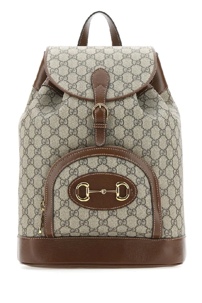 Shop Gucci 1955 Horsebit Backpack In Beige